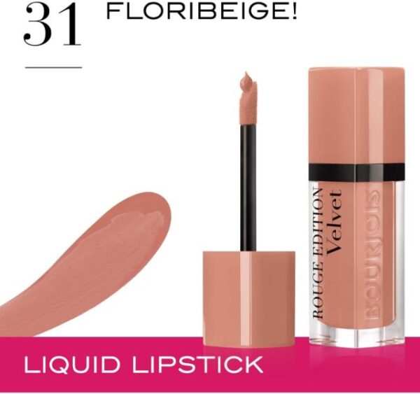 Bourjois Rouge Edition Velvet Liquid Lipstick 31 Floribeige – Matte & Long-Lasting 7.7ml - Image 2