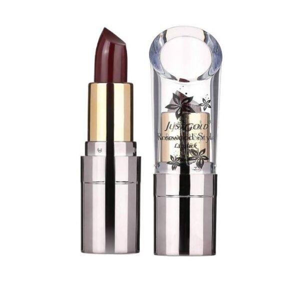Just Gold Rosewood Style Shiny Lipstick 01 Brown – Hydrating & Glossy Finish