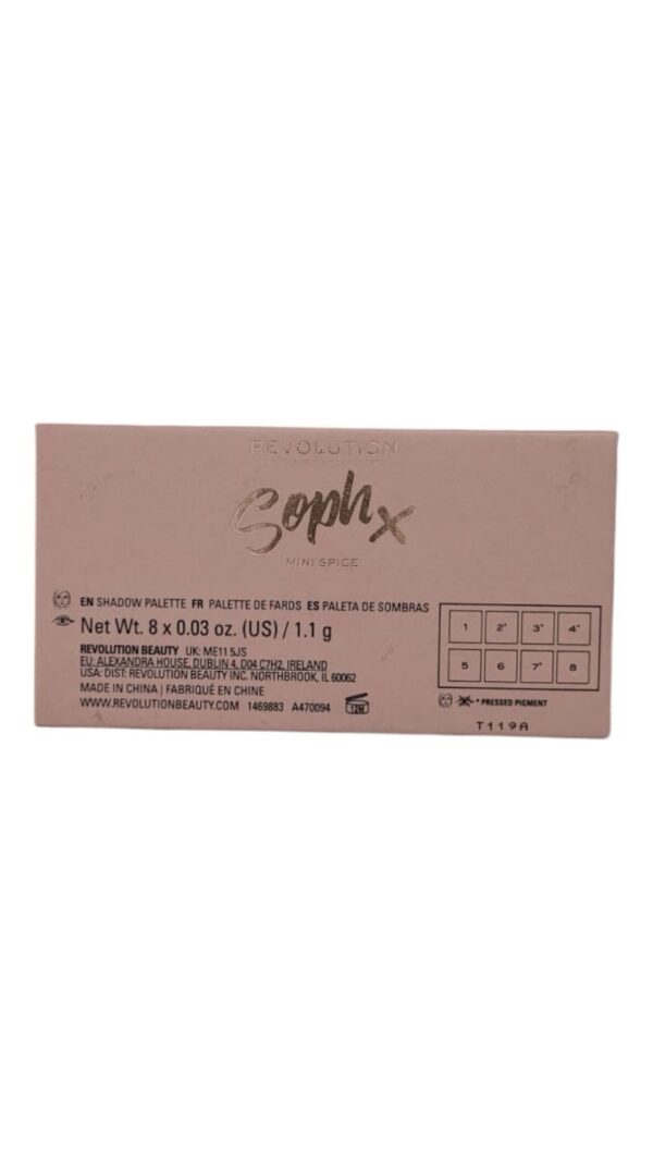 Makeup Revolution x Soph Mini Spice Eyeshadow Palette - 8 Shades - Image 3
