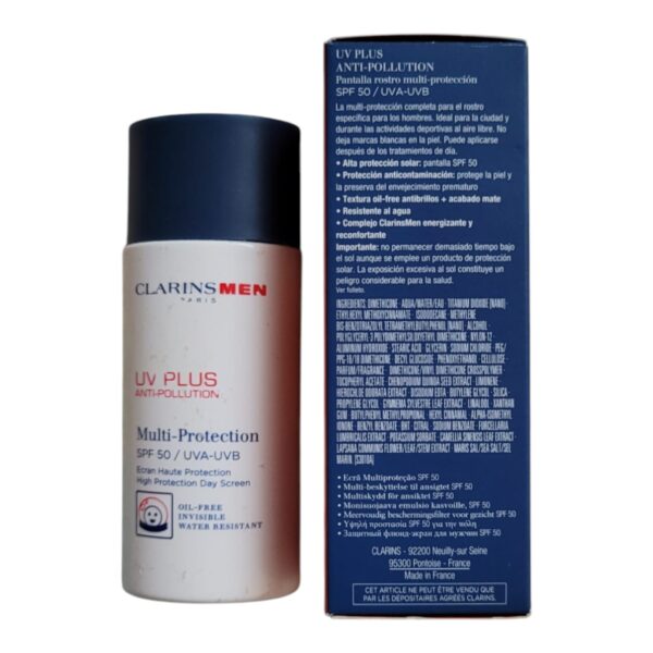 Clarins Men UV PLUS Anti-Pollution Multi-Protection Day Screen - SPF 50 / UVA-UVB - Image 2